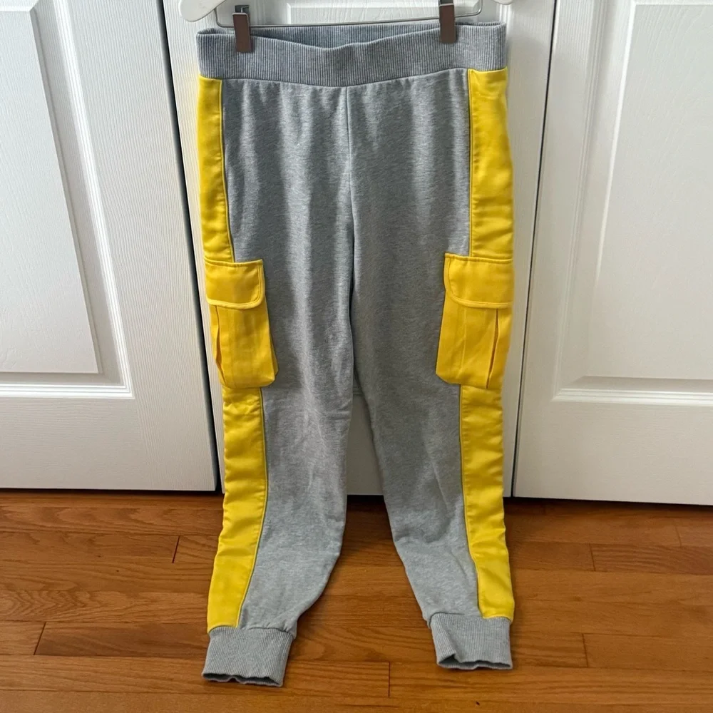 Escada Sport Gray and Yellow Striped Sweat Suit - Picture 6 of 8